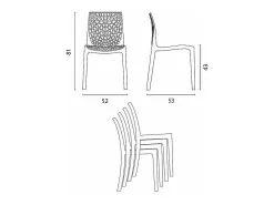 16 Silla de cocina o de comedor de Policarbonato Transparente Gruvyer Stock - Gris