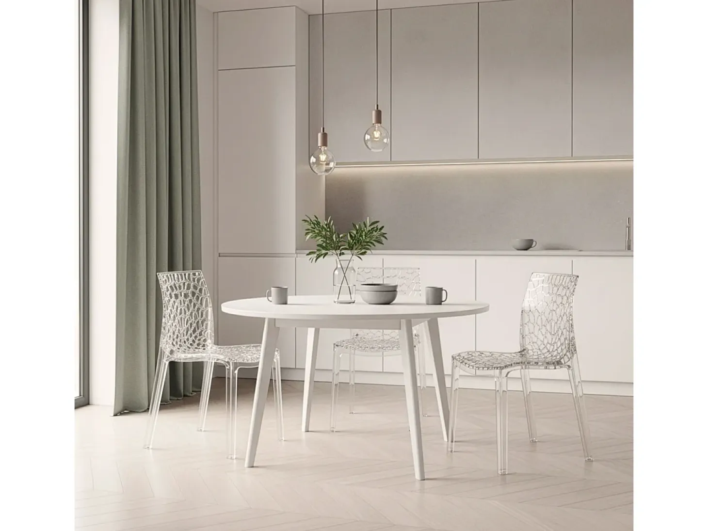 16 Silla de cocina o de comedor de Policarbonato Transparente Gruvyer Stock - Transparente