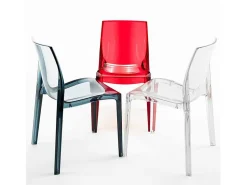 16 Silla Femme Fatale Grand Soleil transparentes Oferta Stock Bar Restaurante - Transparente Antracita Negro