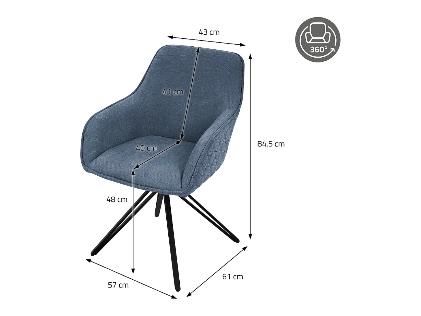 6 silla giratoria silla de comedor sillón giratorio 360 grados silla de salón az