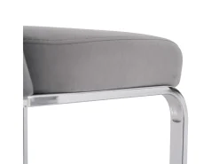 2 sillas cantilever en terciopelo y metal plateado - Diseño diamante - Carga máx. 150 kg - 55x45x87 cm - Gris