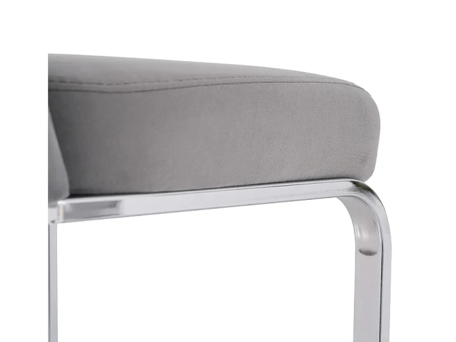 2 sillas cantilever en terciopelo y metal plateado - Diseño diamante - Carga máx. 150 kg - 55x45x87 cm - Gris