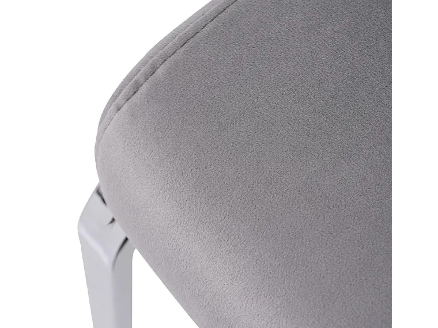 2 sillas cantilever en terciopelo y metal plateado - Diseño diamante - Carga máx. 150 kg - 55x45x87 cm - Gris
