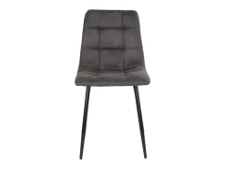 2 sillas de comedor de microfibra gris con pies negros