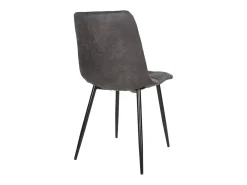 2 sillas de comedor de microfibra gris con pies negros