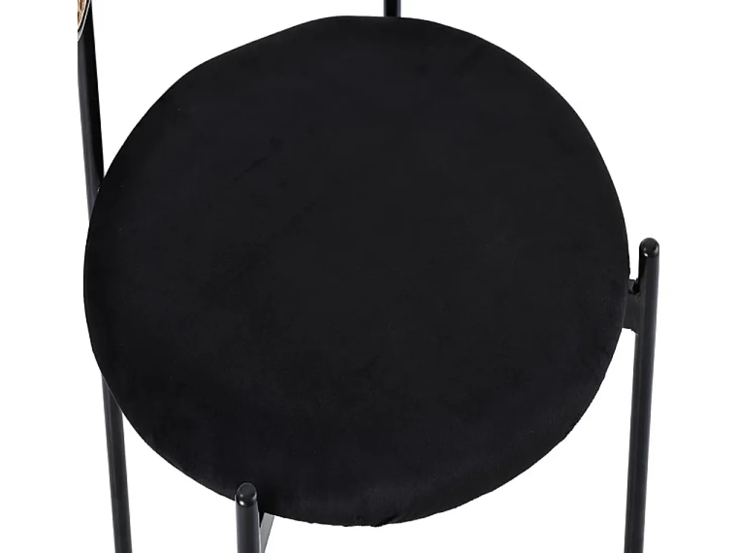 2 sillas en terciopelo y ratán - Patas de metal - Carga máxima 150 kg - 45×40×75 cm - Negro