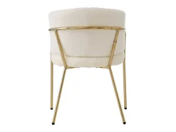 1 Sillón para comedor, salón o dormitorio - en imitación plumón de conejo - con 4 patas de metal dorado - Beige