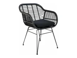 6 sillones de politretina negra TRIESTE