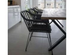 6 sillones de politretina negra TRIESTE