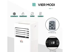 Aire acondicionado portátil 3 en 1 de 21 kW con control remoto, temporizador de 24 horas, 2 velocidades, refrigeración, deshumidificación y ventilador