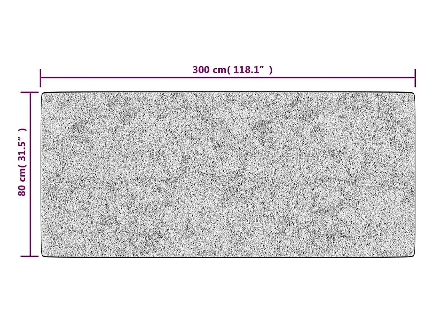 Alfombra antideslizante lavable 80x300 cm Gris