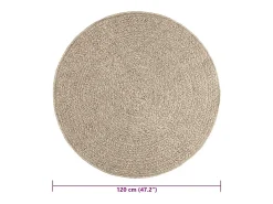 Alfombra beige ZIZUR Ø 120cm aspecto yute para interior y exterior