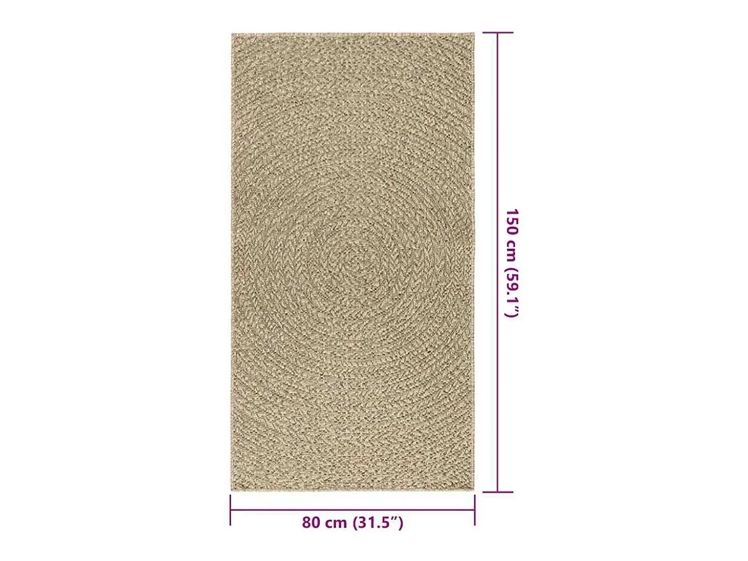 Alfombra beige ZIZUR 80x150 cm efecto yute interior exterior