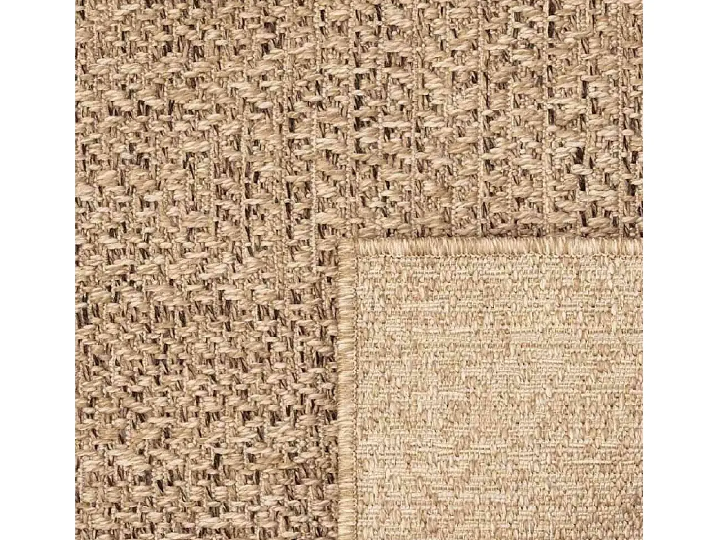 Alfombra beige ZIZUR 240x240 cm efecto yute para interior y exterior