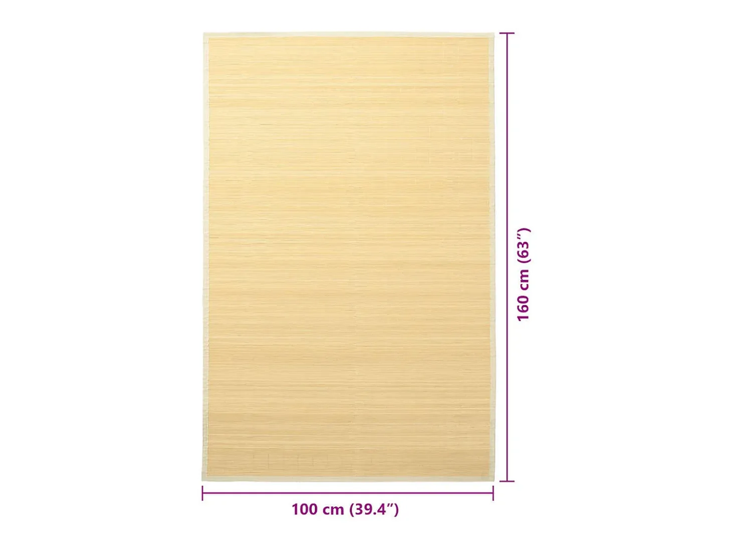 Alfombra de bambú 100x160 cm Natural