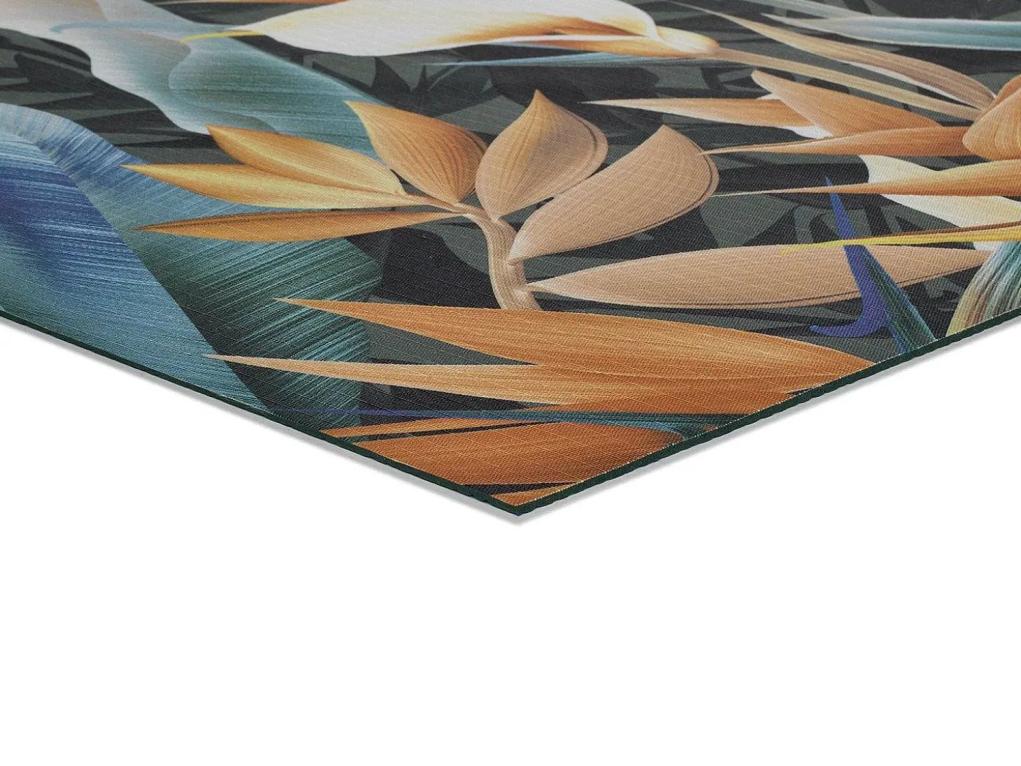 Alfombra de cocina - Dibujos con hojas - amarillo - 52 x 200 cm - RICCI