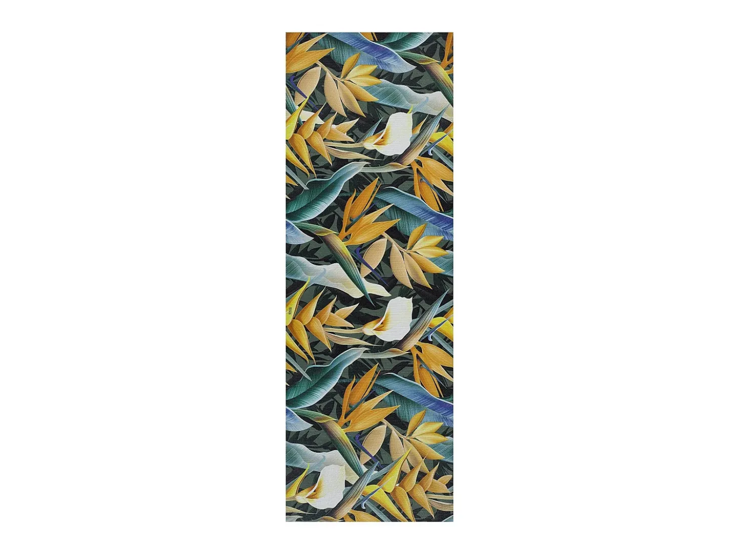Alfombra de cocina - Dibujos con hojas - amarillo - 52 x 200 cm - RICCI