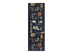 Alfombra de cocina - Diseños de cócteles - negro - 52 x 100 cm - RICCI