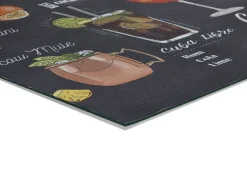 Alfombra de cocina - Diseños de cócteles - negro - 52 x 100 cm - RICCI