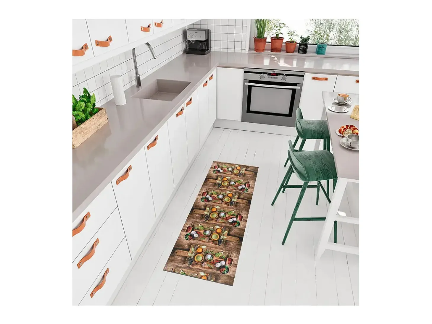 Alfombra de cocina - diseños con especias - multicolor - 52 x 200 cm - RICCI
