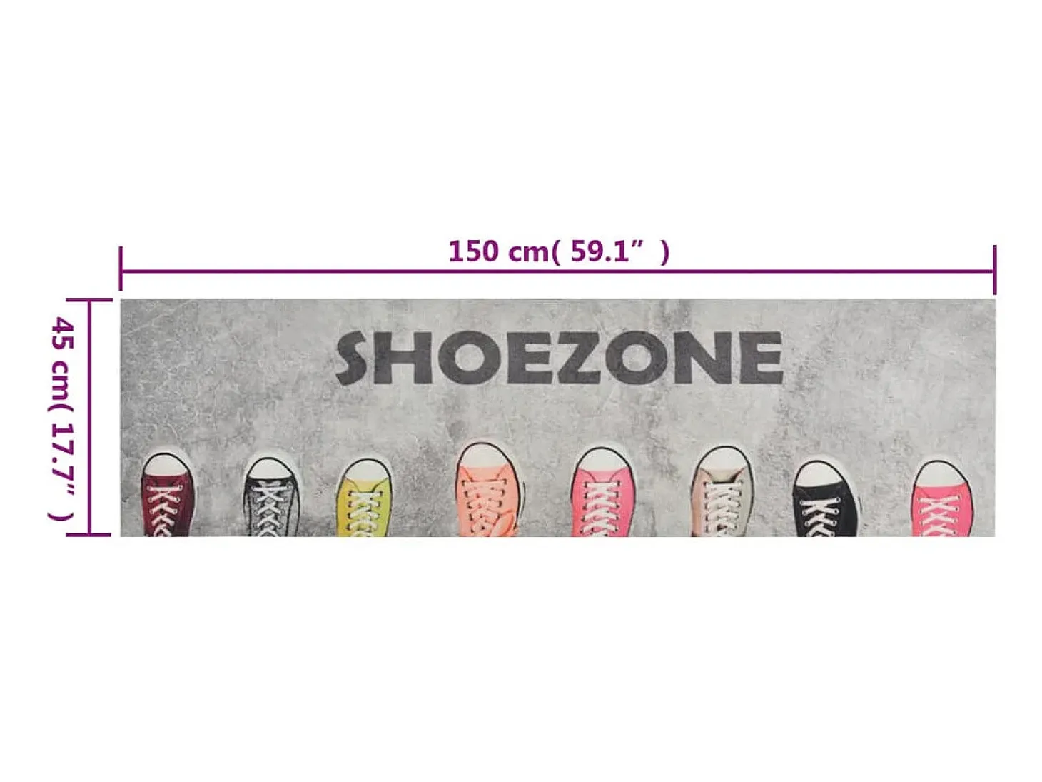 Alfombra de cocina lavable terciopelo dibujo zapatos 45x150 cm ES323007
