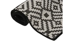 Alfombra de exterior de tejido plano 160x230 cm Rayas negras