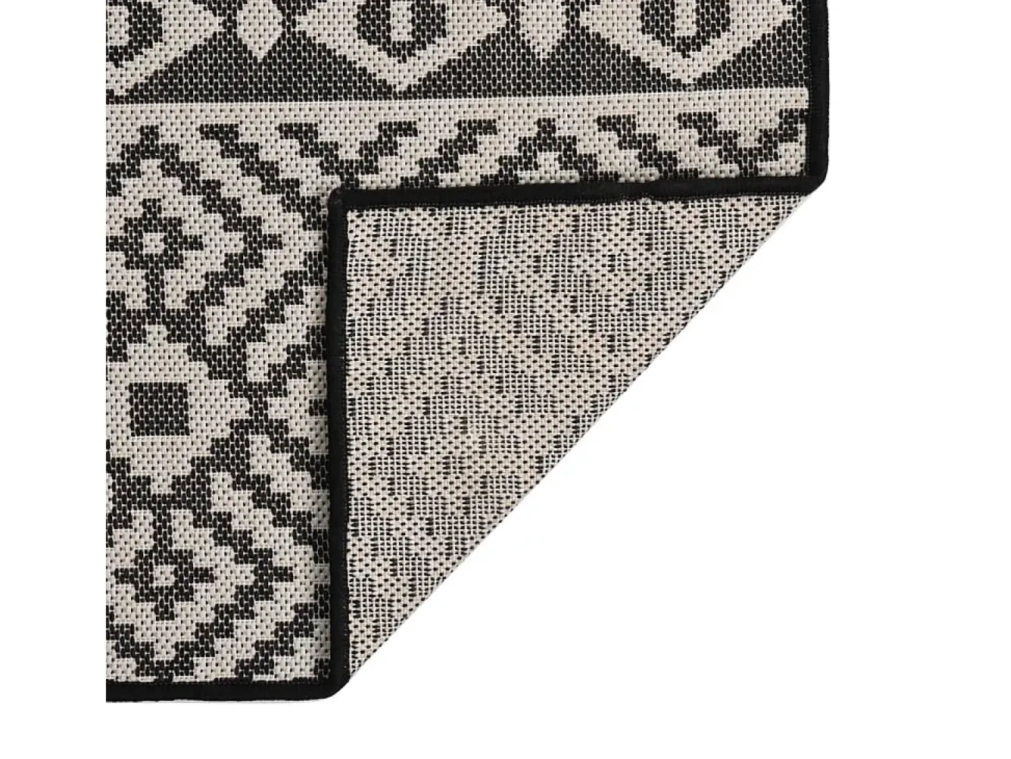 Alfombra de exterior de tejido plano 160x230 cm Rayas negras