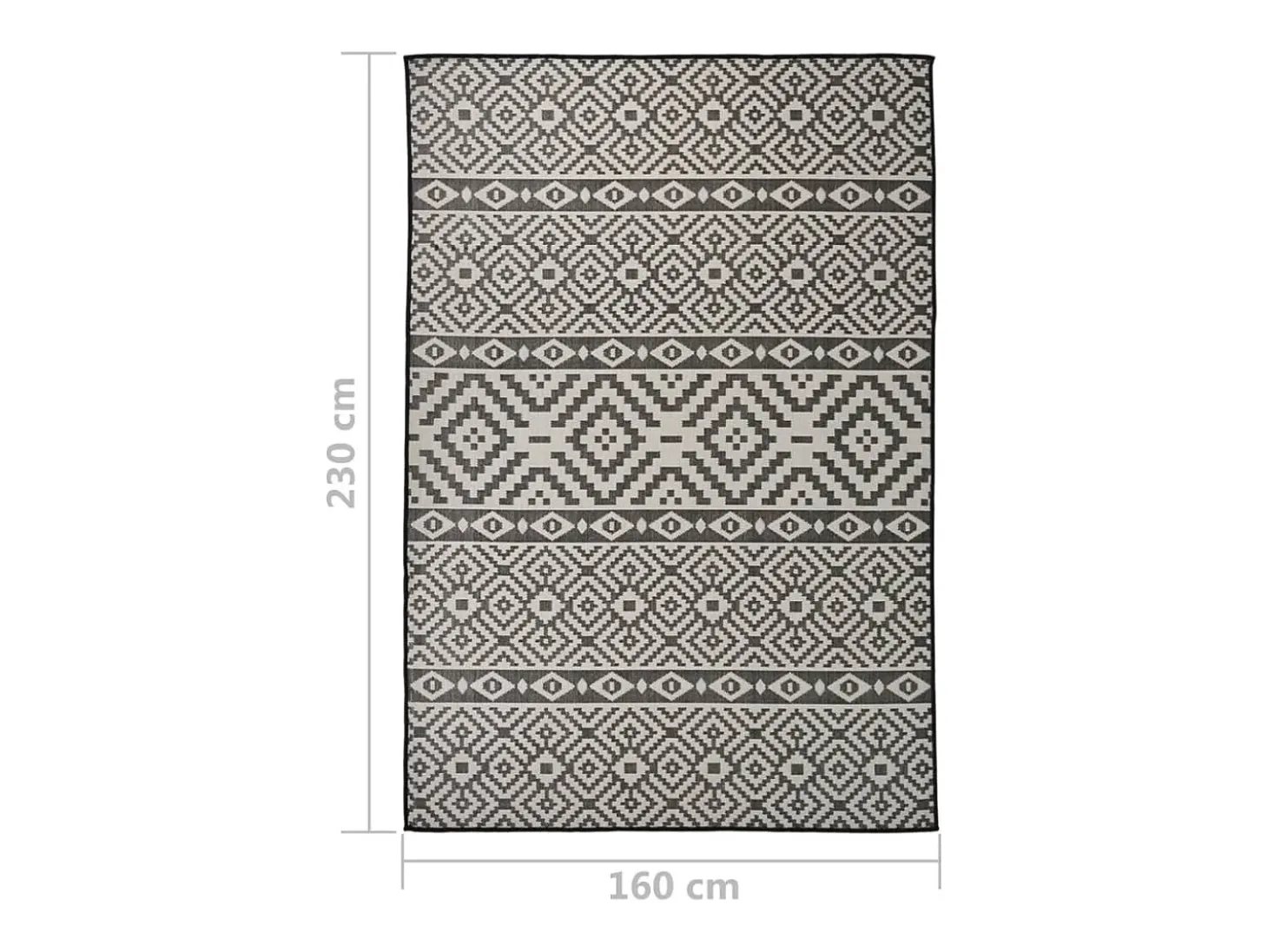Alfombra de exterior de tejido plano 160x230 cm Rayas negras
