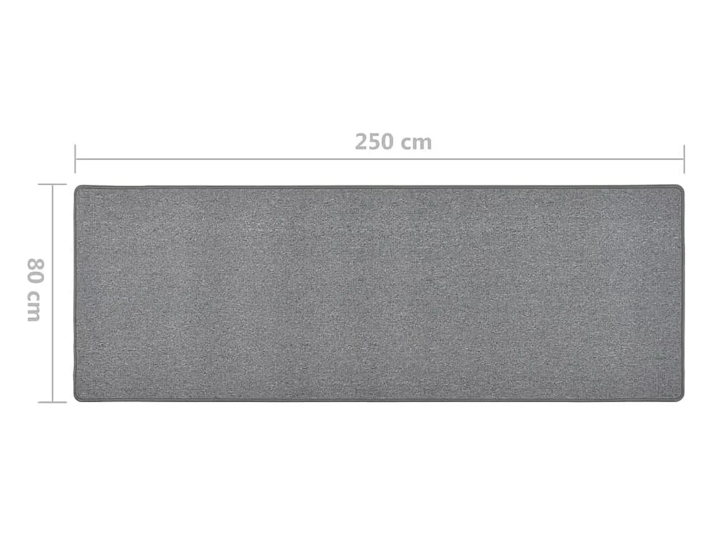Alfombra de pasillo gris oscuro 80x250 cm