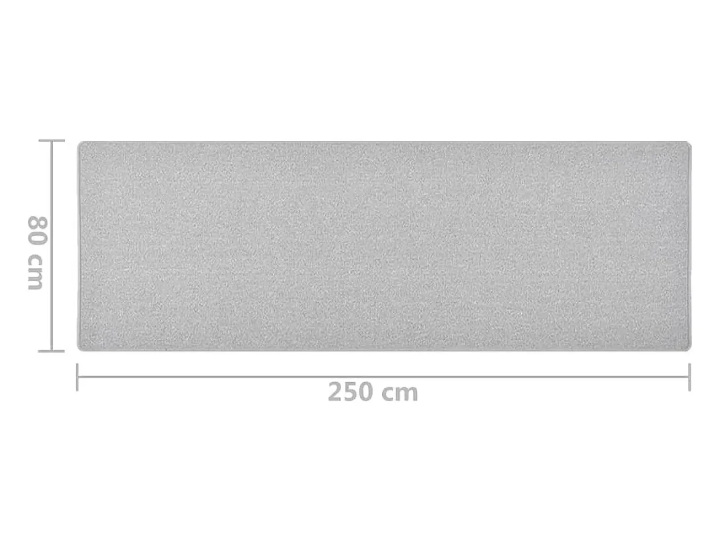 Alfombra de pasillo gris claro 80x250 cm