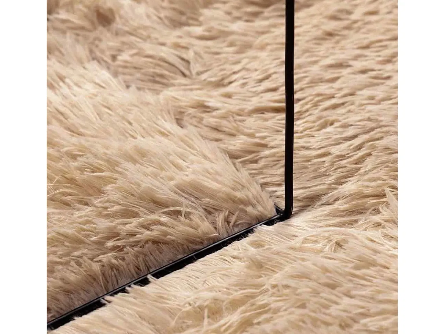 Alfombra de pelo largo beige NAVARRA 240x240 cm poliéster