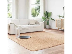 Alfombra de pelo largo beige NAVARRA 240x240 cm poliéster