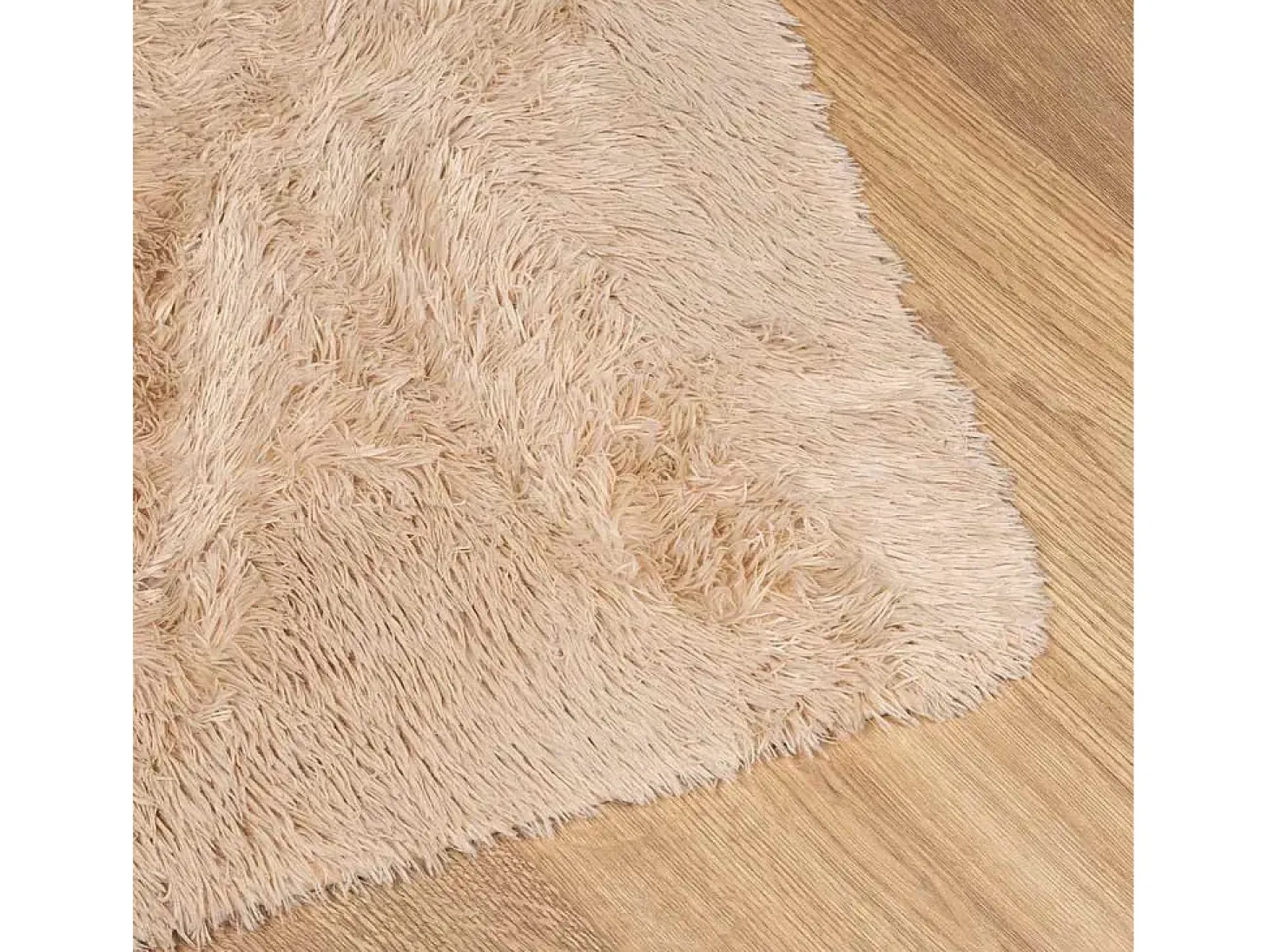 Alfombra de pelo largo beige NAVARRA 240x240 cm poliéster