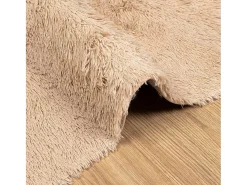 Alfombra de pelo largo beige NAVARRA 240x240 cm poliéster