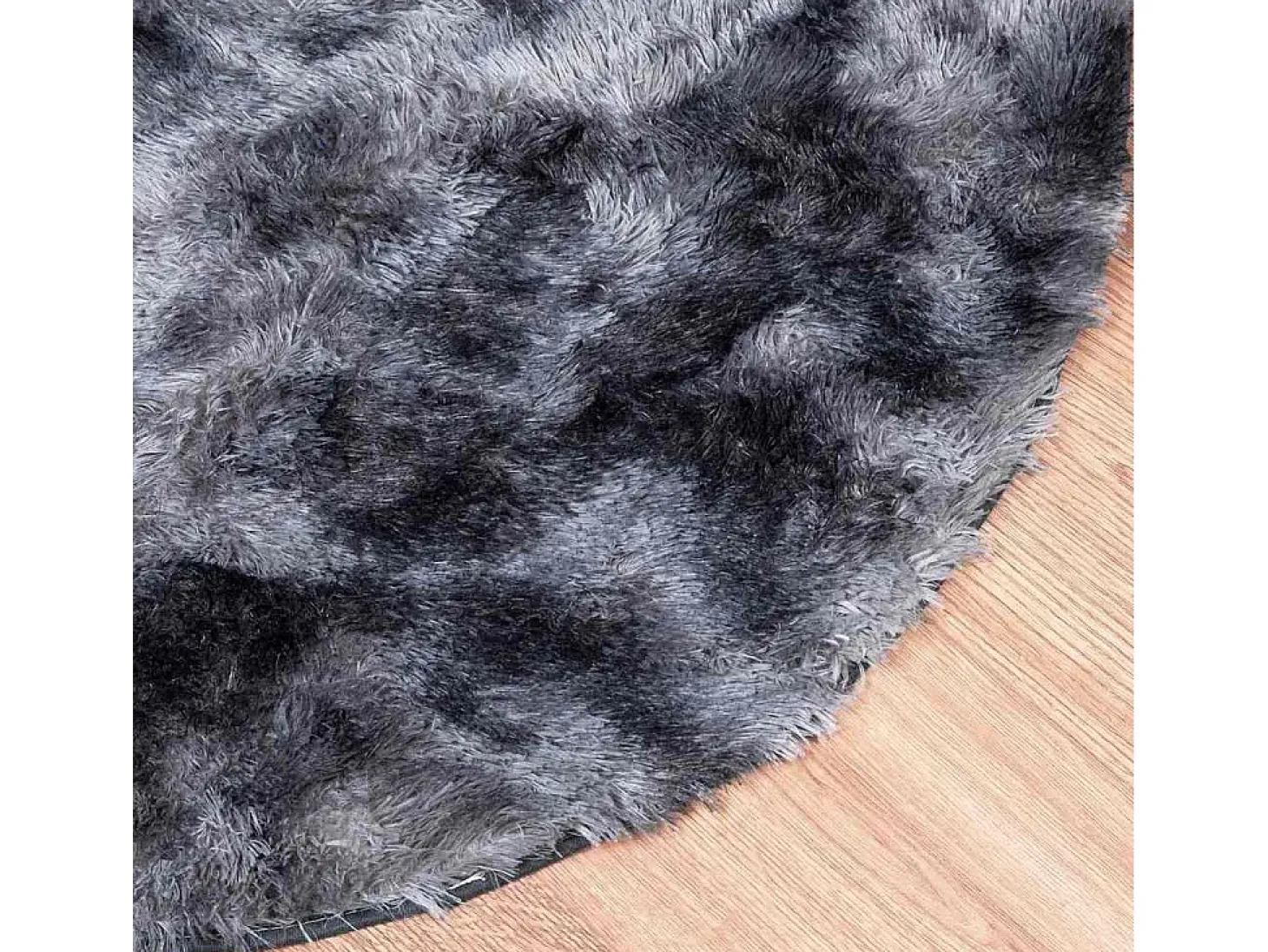 Alfombra de pelo largo NAVARRA gris oscuro 120x120 cm