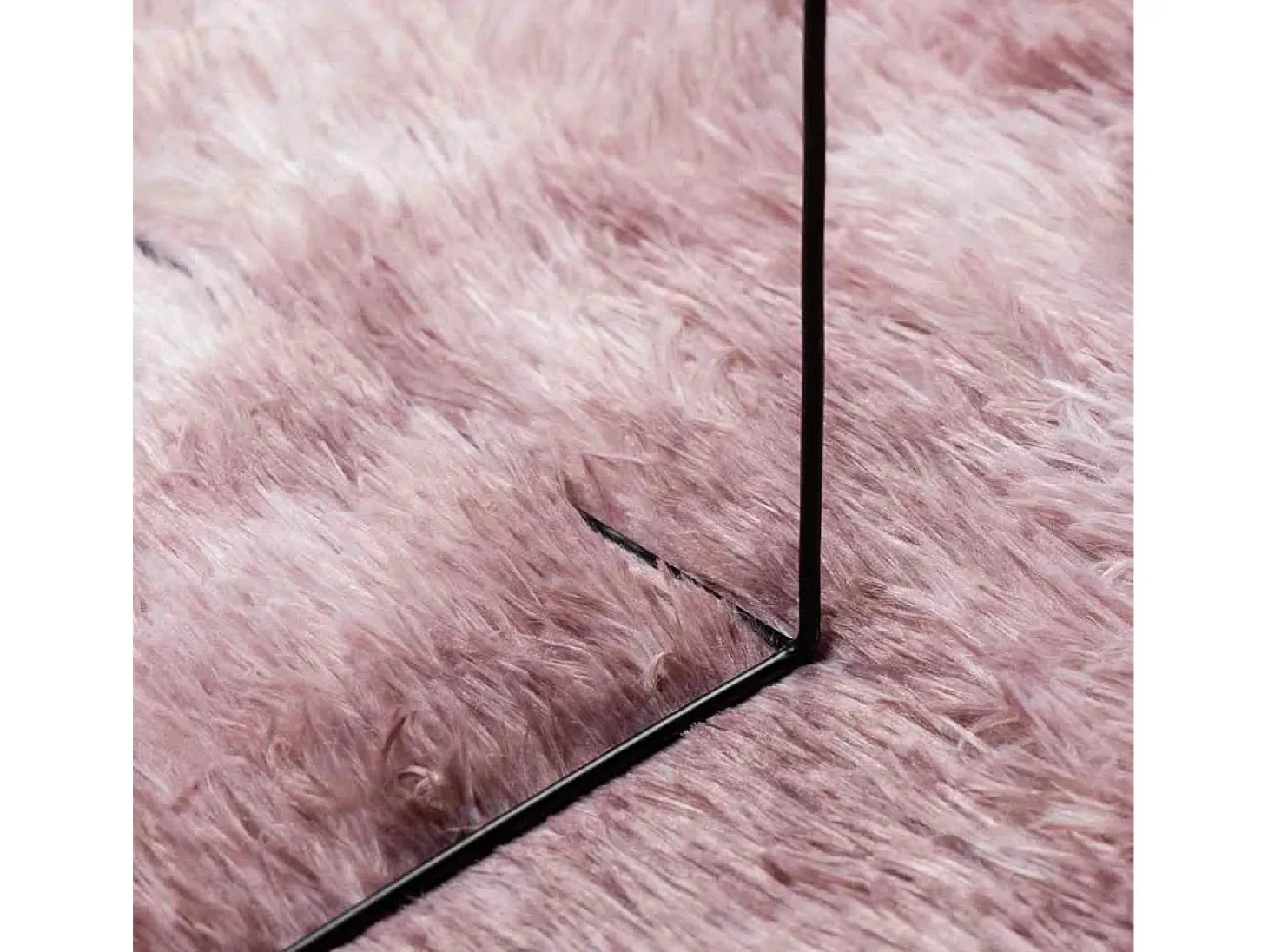 Alfombra de pelo largo NAVARRA rosa empolvado 160x160 cm