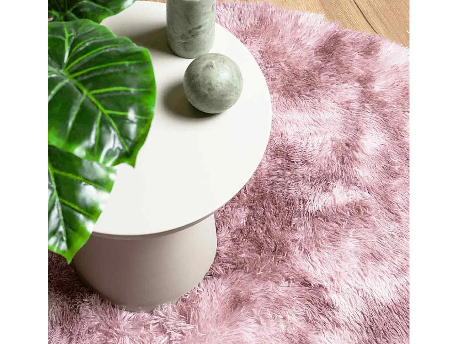Alfombra de pelo largo NAVARRA rosa empolvado 160x160 cm