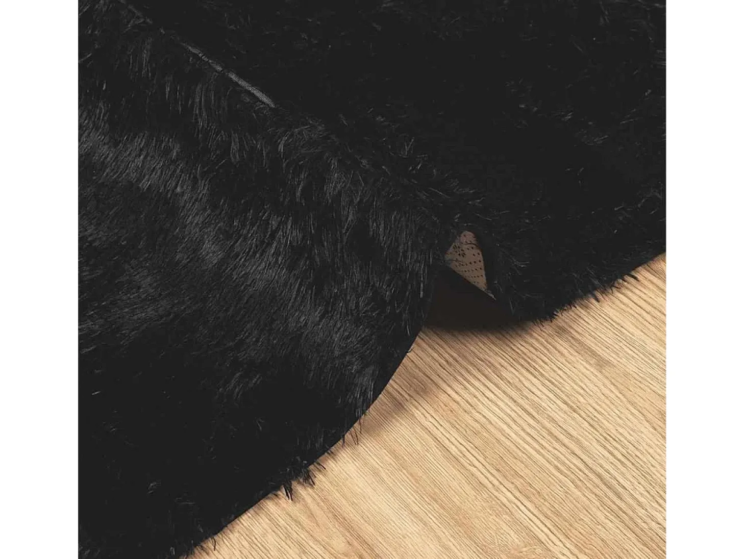 Alfombra de pelo largo negra NAVARRA 240x240 cm poliéster