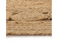 Alfombra de yute con diseño trenzado, redonda de 120 cm.