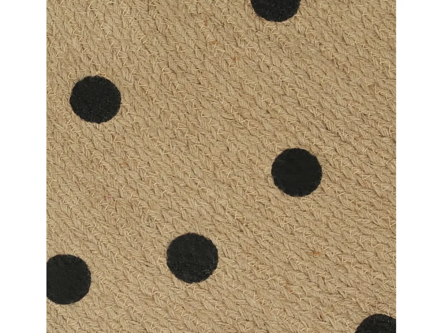 Alfombra de yute hecha a mano con estampado de lunares de 120 cm