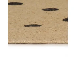 Alfombra de yute hecha a mano con estampado de lunares de 120 cm