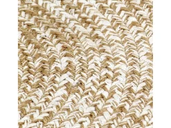 Alfombra de yute hecha a mano blanca y natural 150 cm