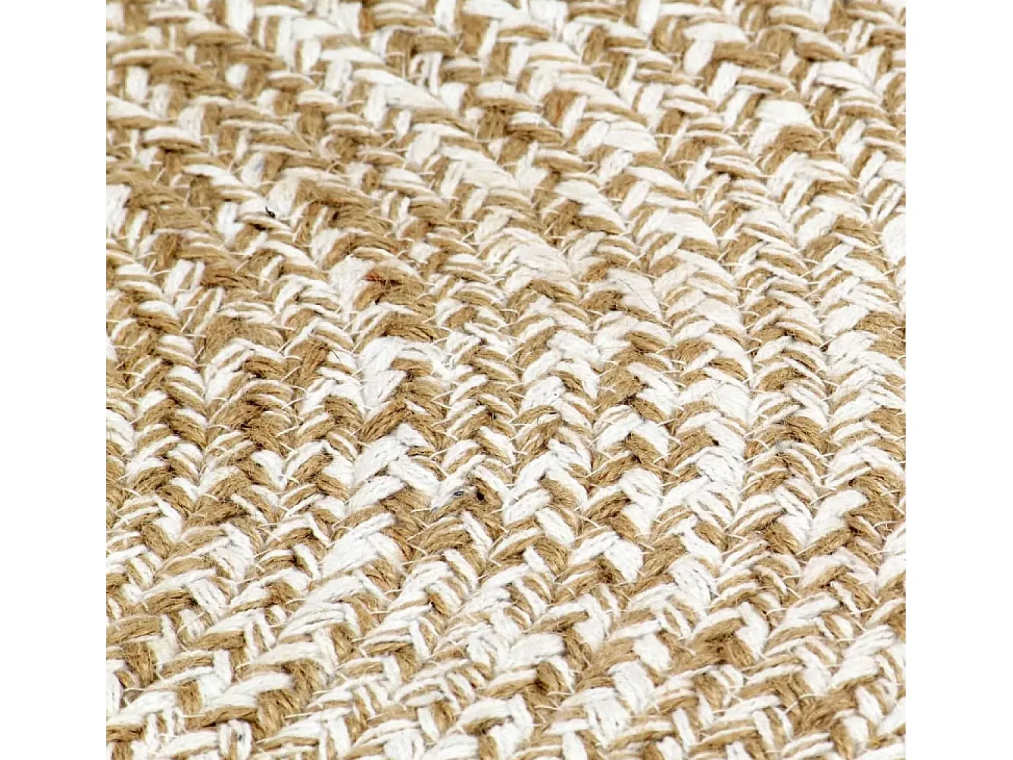 Alfombra de yute hecha a mano blanca y natural 150 cm
