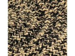 Alfombra de yute hecha a mano negra y natural 120 cm
