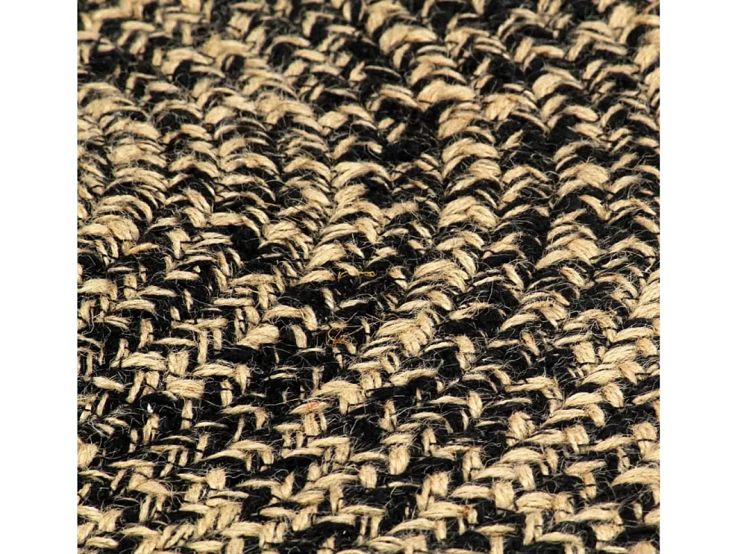 Alfombra de yute hecha a mano negra y natural 120 cm