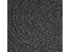 Alfombra de yute hecha a mano redonda de 210 cm en gris oscuro