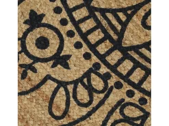 Alfombra de yute hecha a mano con estampado azul oscuro 120 cm