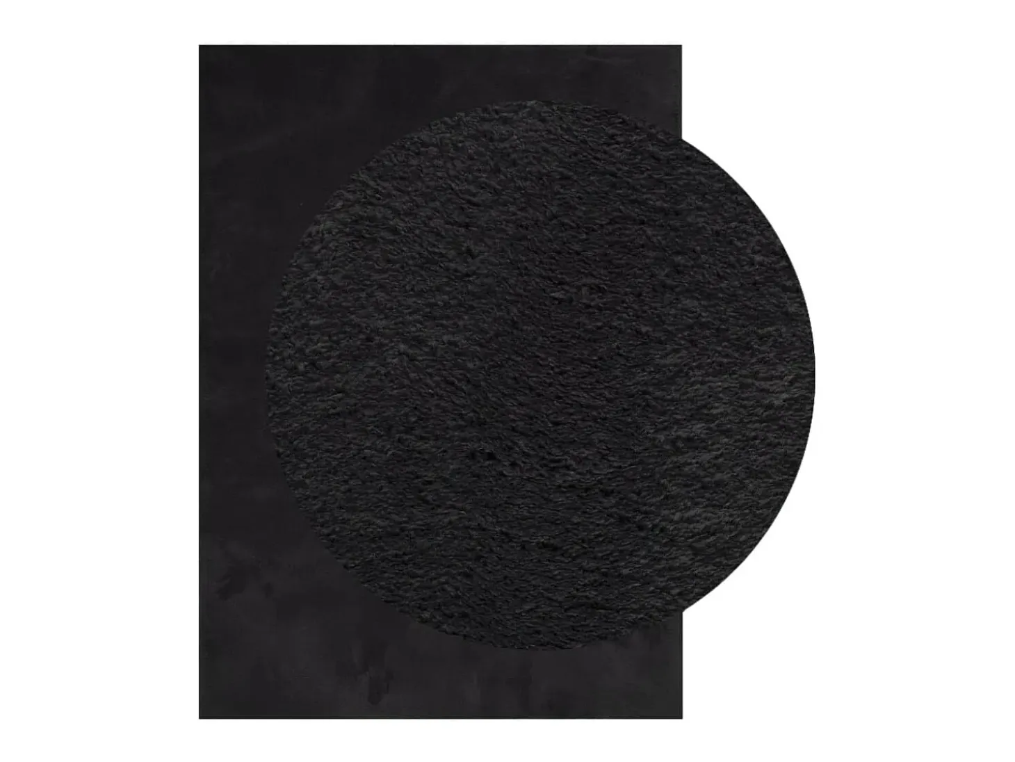 Alfombra HUARTE de pelo corto suave y lavable negra 240x340 cm