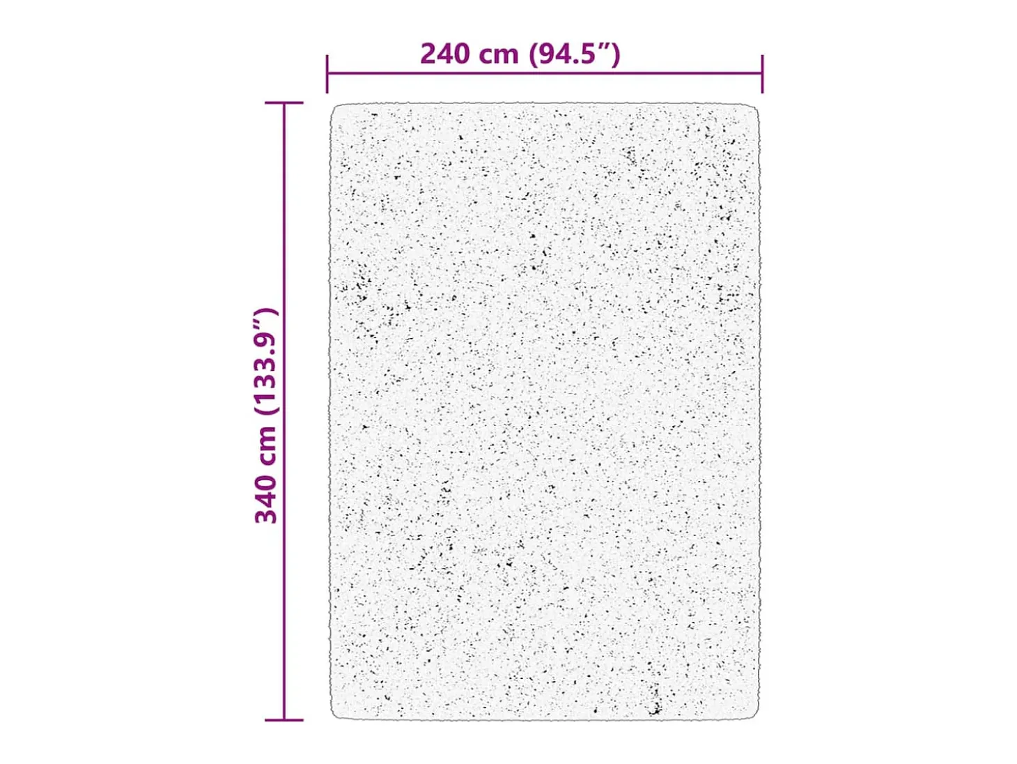Alfombra HUARTE de pelo corto suave y lavable negra 240x340 cm