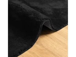 Alfombra HUARTE de pelo corto suave y lavable negra 240x340 cm